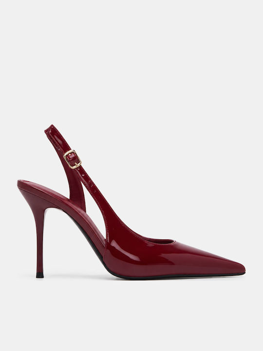 Luigi Pointed Toe High Heel Pumps in Burgundy P...