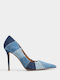 Stasyamix Pointed-Toe Low-Heel Denim Pumps