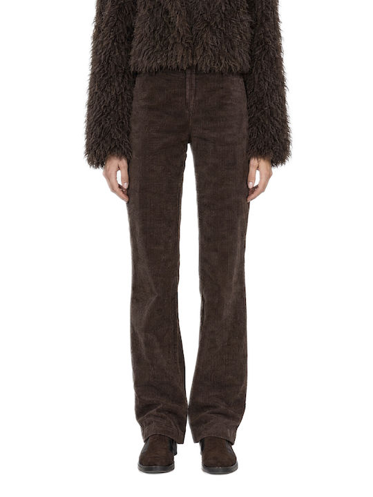 Access Women's Corduroy Trousers in a Straight Fit Brown