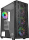 AlphaGear AG-ADEPT-BK Gaming Midi-Tower-Computergehäuse mit Seitenfenster Schwarz