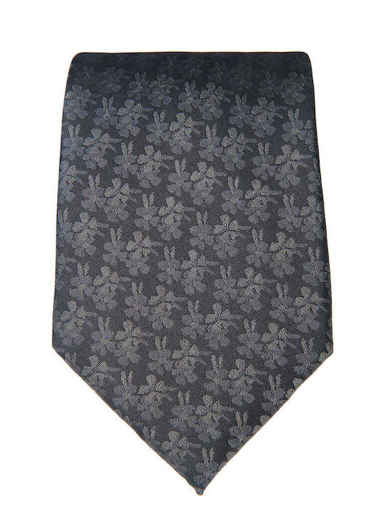 Manetti Herren-Seidenkrawatte mit Muster in Grau