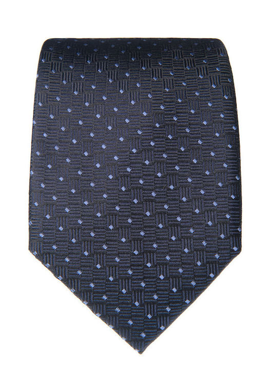 Manetti Herren-Seidenkrawatte mit Muster in Blau