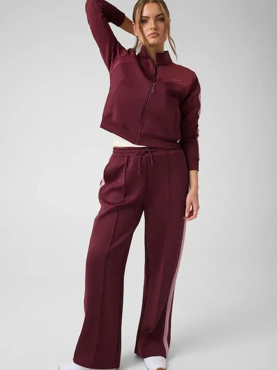 Women's Athletic Burgundy Cardigan