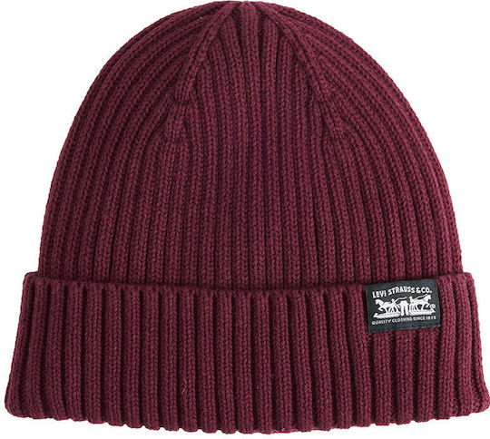 Sunset Beanie Men's Knitted Beanie in Burgundy