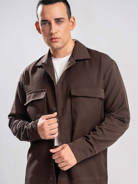 Overshirt Cu Mânecă Lungă, Regular Fit, Maro