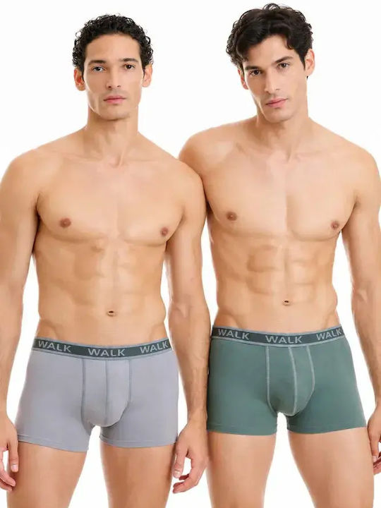 Walk Men's Boxers Grey D.khaki 2Pack