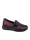 Leather Women's Moccasins in Burgundy 27249-Burgundy