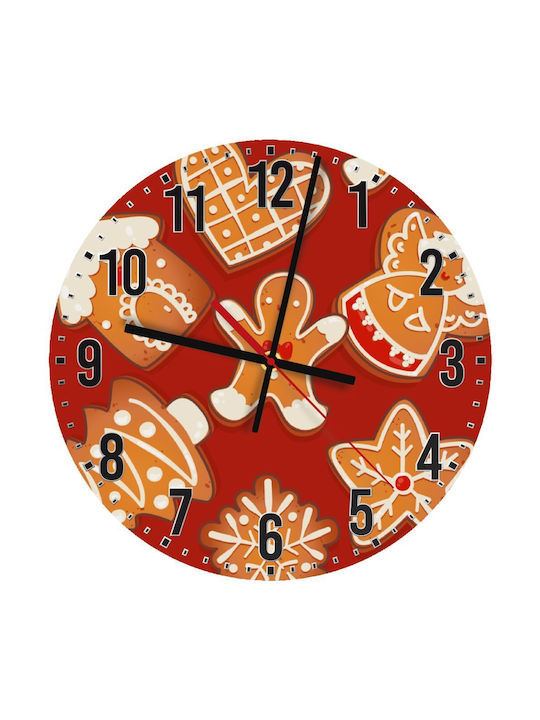 Koupakoupa Xmas Cookies Silent Wooden Wall Cloc...