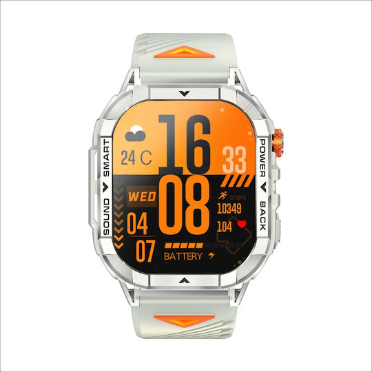 Microwear Smartwatch K70a Silver Case Gray Silicone Strap