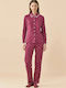 Noidinotte Winter Women's Burgundy Pajama Set