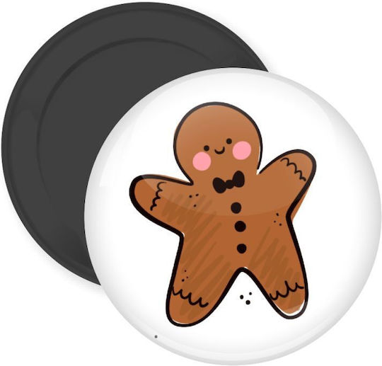 Mr Gingerbread Кръгъл Магнит За Хладилник с Диаметър 5 cm Mr Gingerbread Кръгъл Магнит За Хладилник с Диаметър 5 cm