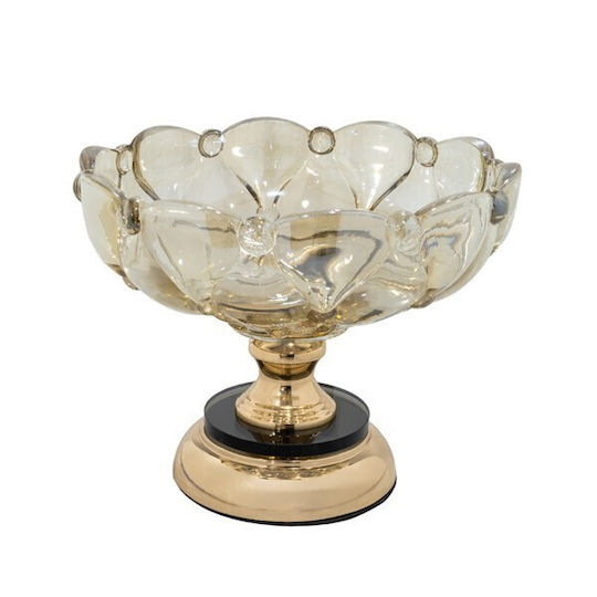 Dekorative Glasschale Goldfarben 25x25cm