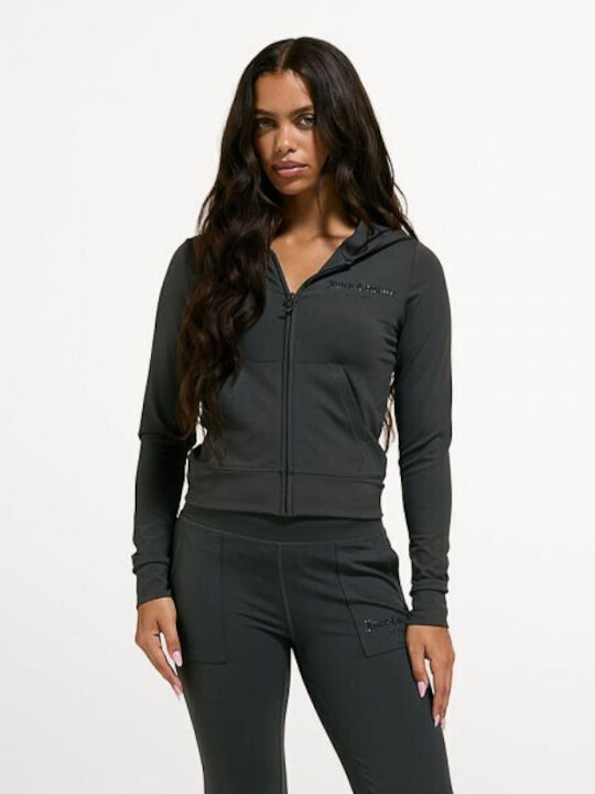 Women's Hooded Sweatshirt Cardigan Raven
