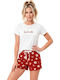 Donna Sommer-Pyjama-Set für Damen in Ecru Cookie Short