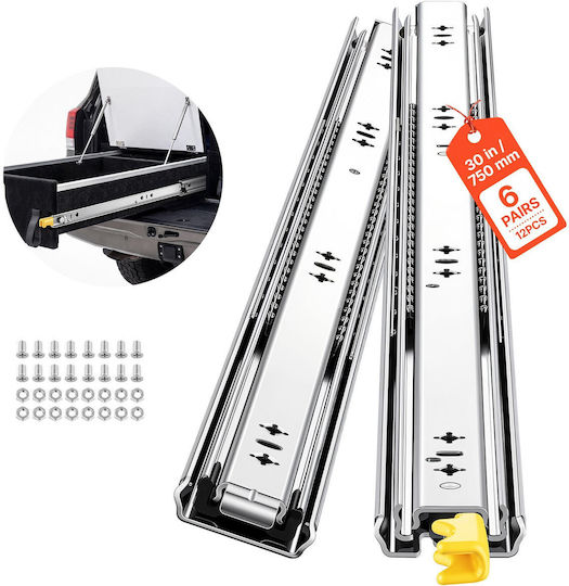 Vevor Heavy-Duty Drawer Slides 75 cm 113.4 kg Full Extension Side-Mount Steel 6 Pairs Zxcthgpfz2505qf0a001v0