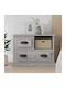Wooden Bedside Table Grey 60x39x45cm
