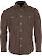 Long Sleeve Shirt in a Regular Fit Dark Olive