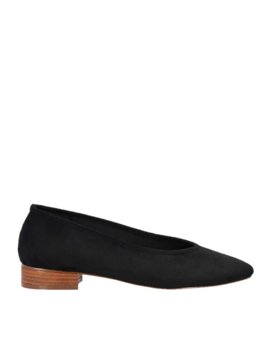 Spitze Pumps mit niedrigem Absatz Schwarz