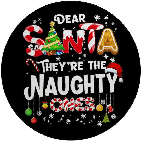 Koupakoupa Dear Santa They're The Naughty Glass Chopping Board 30x30cm