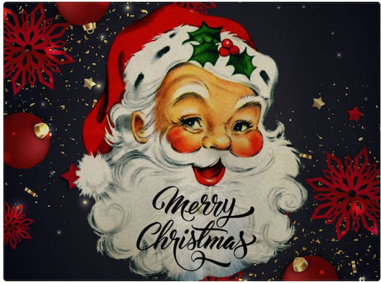 Koupakoupa Santa Vintage Glass Chopping Board 38x28cm