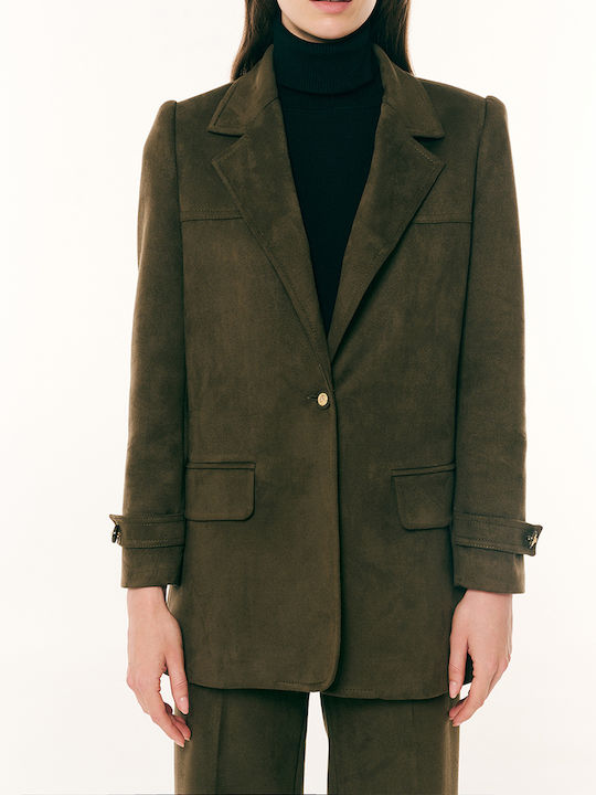 Forel Damen-Lederjacke Olive