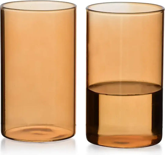 Selected by Pragmatic Mane Amber Комплект Чаши за Вода / Коктейл Стъклени Кехлибарени 380ml 4бр