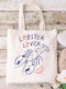 Canvas Fabric Bag Ecru Lobster Lover Design Dimensions 38x40cm with Handles 38x70cm