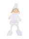 Fééric Lights and Christmas Beleuchtete Weihnachtsfigur aus weißem Plüsch in Form eines Elfs, 7 cm lang