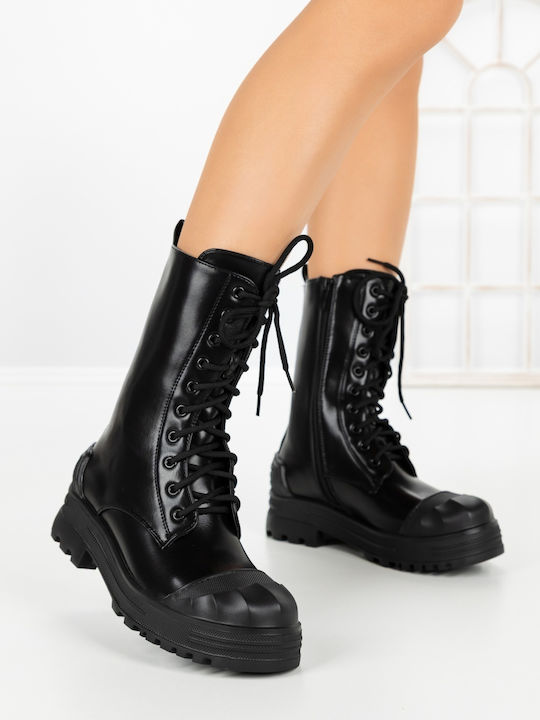 Women's Ankle Boots with Mid Heel Black