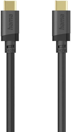 HAMA USB 3.2 Кабел USB-C мъжки – USB-C 240 W Черен 1,5 m 00202009