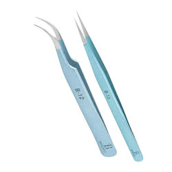 Set 2 Eyelash Extension Tweezers Barhat Bl-13 Bl-12 – Blue Glitter Set 2 Eyelash Extension Tweezers Barhat Bl-13 Bl-12 – Blue Glitter
