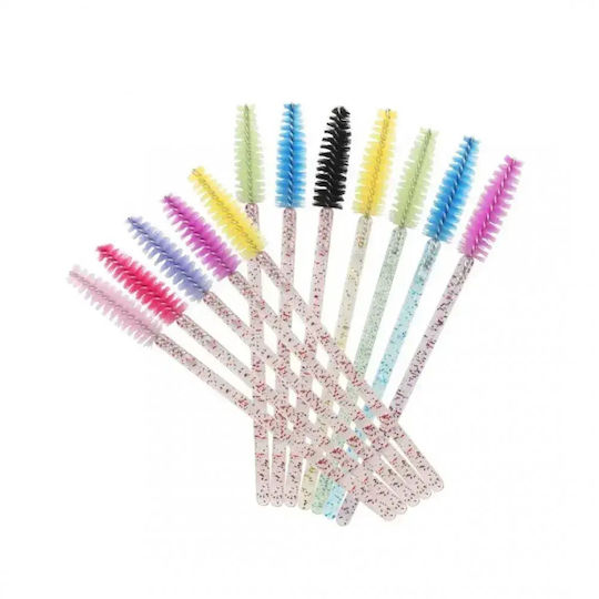 Set mit 50 Glitzer-Mascara-Bürstchen in verschiedenen Farben für Wimpernverlängerungen