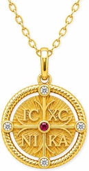 Slevori Necklace Gold-Plated 925 Silver Constantine Coin Ort-asm925-0109.g
