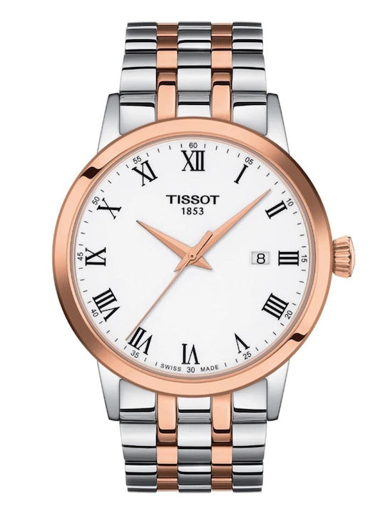 T-Classic Dream Men's Battery-Powered Watch with Silver Stainless Steel Bracelet