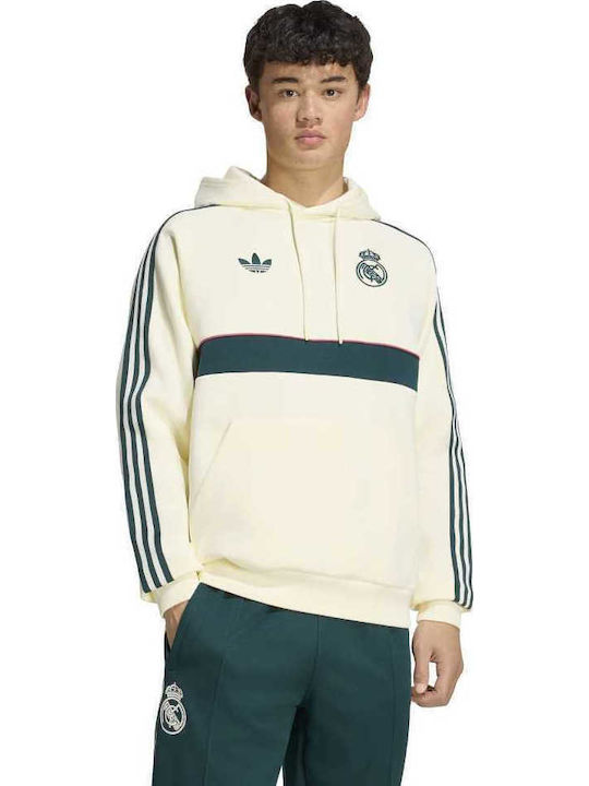 adidas Real Φούτερ Λευκό με Κουκούλα