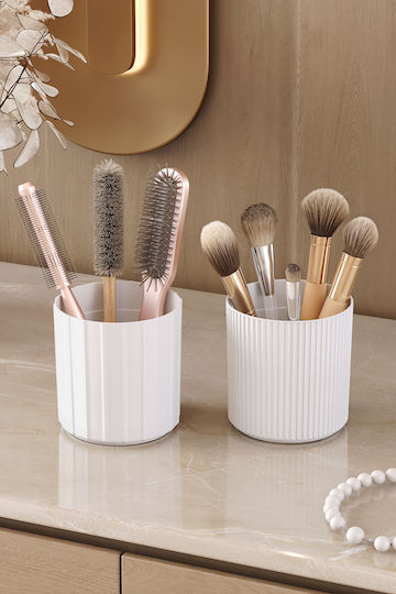 SteweHome Cutie de Organizare a Cosmeticelor cu Separatoare Albă 3 Bucăți