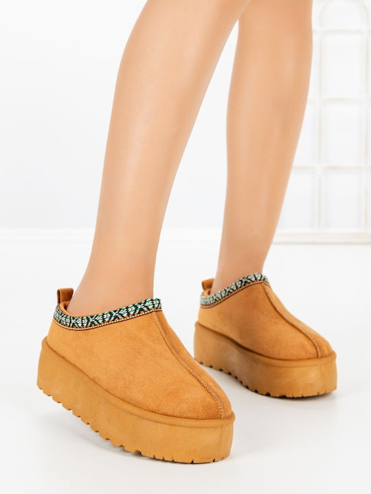 Damen Clogs Pantoffeln Braun