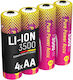 Ansmann Επαναφορτιζόμενες Μπαταρίες AA Li-ion 3250mAh 4τμχ