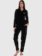 Vienetta Secret Winter Women's Cotton Pyjama Set Black