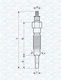 Glow Plug Mitsubishi Galloper II 2.5 TD Hyundai H-1 2.5 TD Magneti Marelli MGP198 11V M10x1.25 MGP198-10718