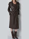 Brown Leather Women's Gabardine