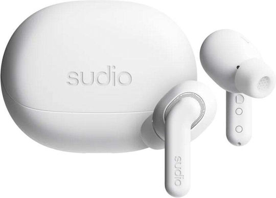 Sudio E4 Pro Căști In-ear Bluetooth Handsfree Rezistente la Transpirație și cu Husă de Încărcare Cloud White