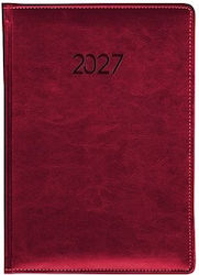 Ydrogeios Daily Planner B6 2027 Burgundy 12x17 cm
