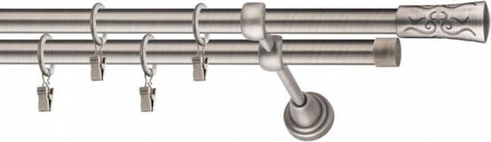 Rodeco Galerie Metalică Alaska Dublă cu Tijă Φ19 mm 160 cm Grey Stone