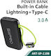 SiiPro SP-119B Външна батерия 10000mAh 22.5W Черна
