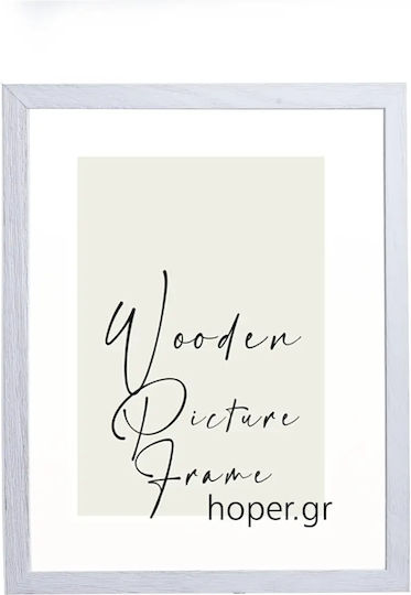 Wooden Wall Photo Frame with White Frame K85/3