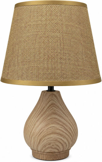 Ankor Ceramic Table Lamp with Beige Shade and Gold Base
