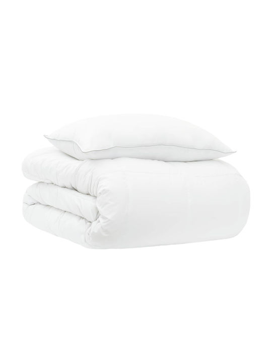 vidaXL Set of Single Duvets 140x200 cm White 2 pcs