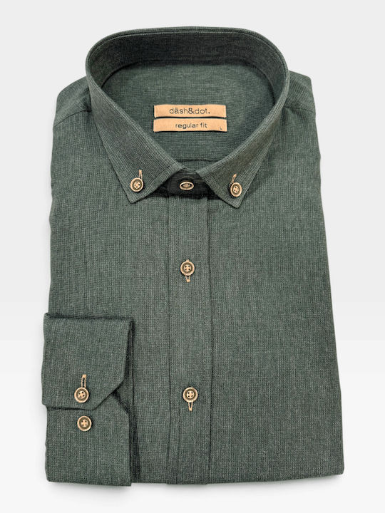 Dash&Dot Long Sleeve Shirt in Regular Fit Green