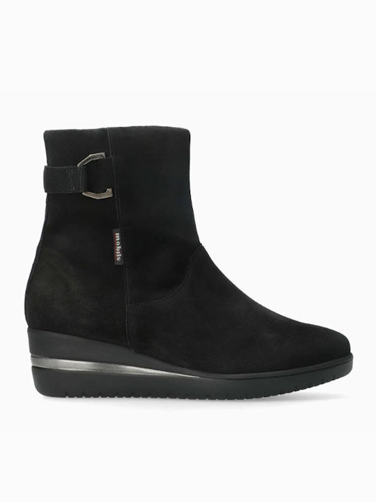 Lederne Damen-Stiefeletten Black